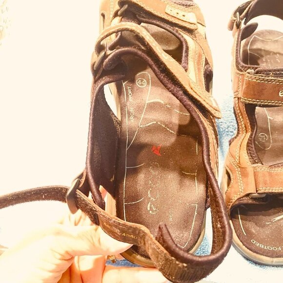 Ecco Yucatan Sandals Shoes Mens Size‎ 44 Brown Leather Hiking Outdoors Comfort - Picture 15 of 16